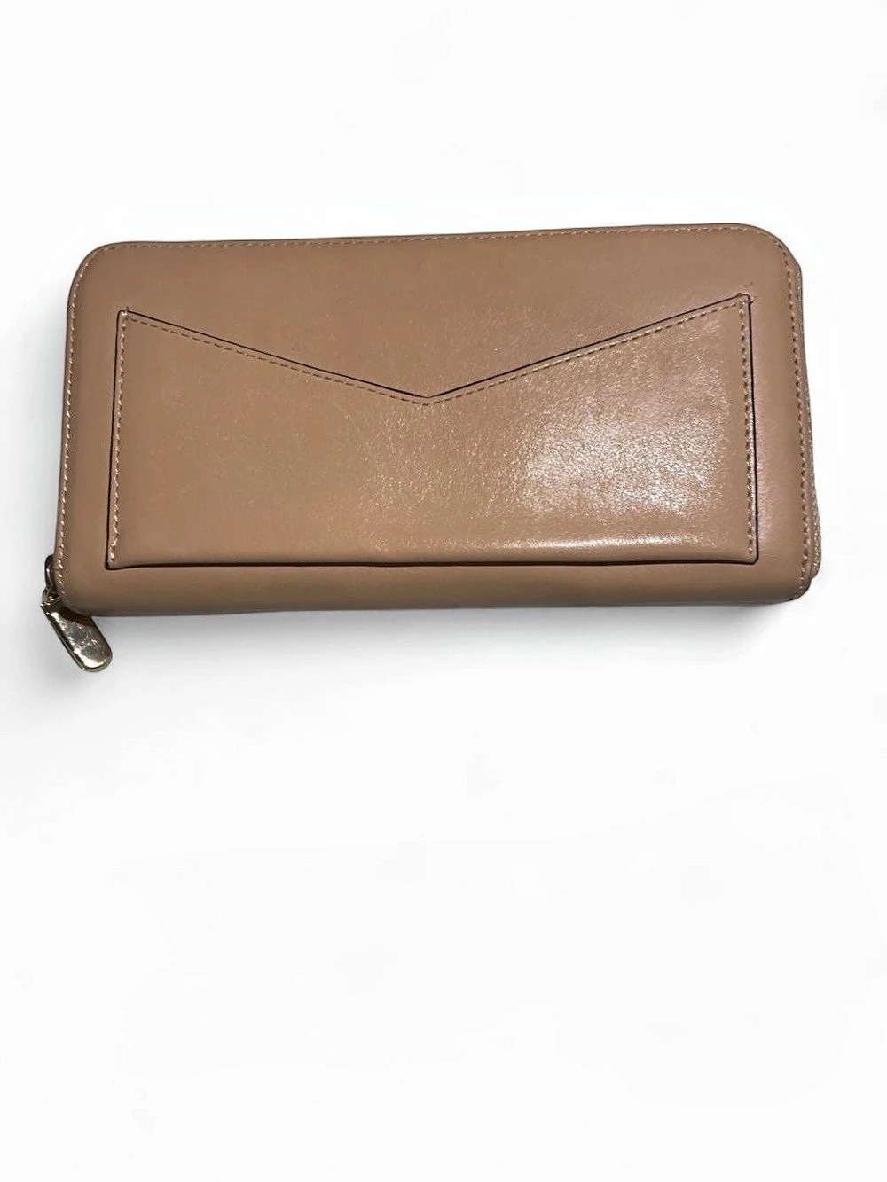 Antonio Melani Zip Around Wallet in tan- unique interior